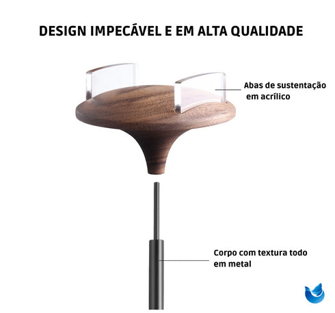 Suporte para Headphone Bone Wood em Alumínio